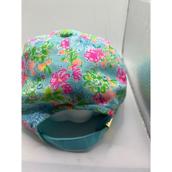 Disney x Lilly Pulitzer Baseball Cap Mickey Mouse Floral Print Blue Adjustable - Picture 4 of 8